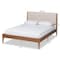 Baxton Studio Lenora Mid-Century Beige Fabric Upholstered and Walnut Brown Finished Wood Platform Bed-King 197-11599-ZORO - alternate 10